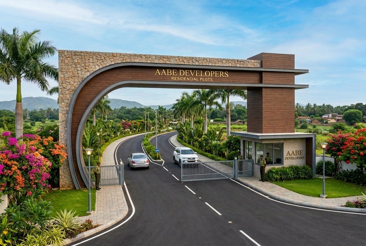 AABE DEVELOPERS Arumbakkam Mamandur Residential Plots Community Entrance