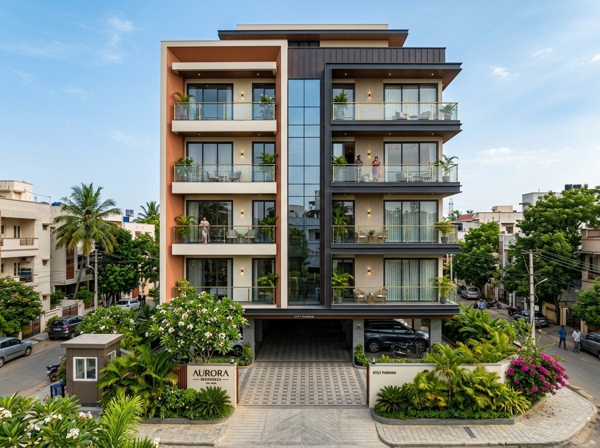 Modern 5-7 floor apartment residential lifestyle